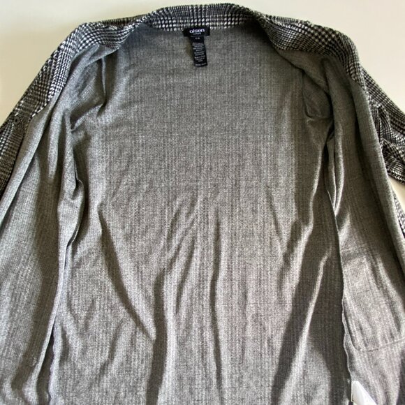 Olsen Gray & Black Houndstooth Long Cardigan Sz 6 - Picture 11 of 15